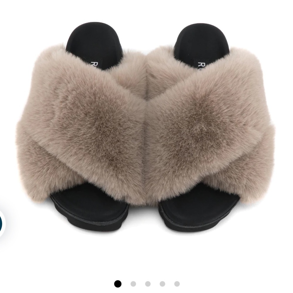 ROAM Taupe Fur Slide Sandals